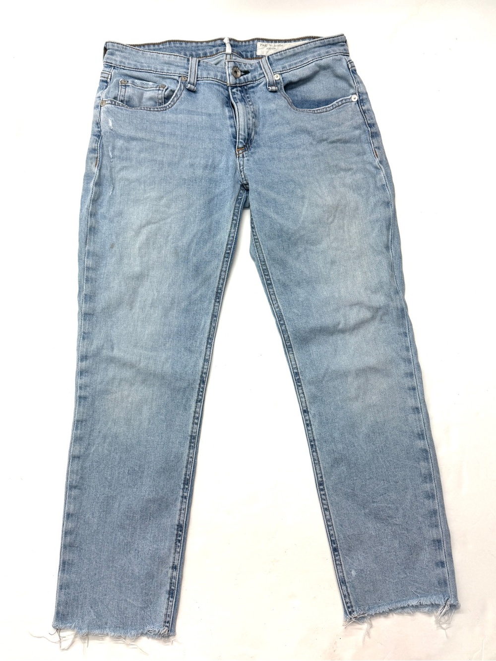 Rag & Bone Dre Low-Rise Slim Destroyed Boyfriend Jeans Thunderbird Size 25